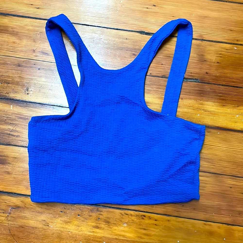 Zara, blue, crop top, halter neck
